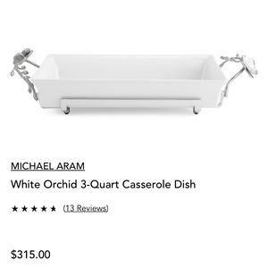 Michael Aram Michael Aram White Orchid 3-Quart Casserole Dish